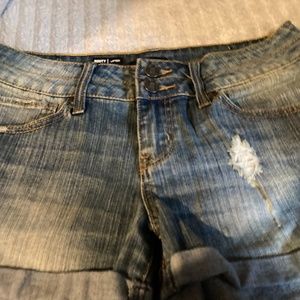 Rampag denim shorts distressed